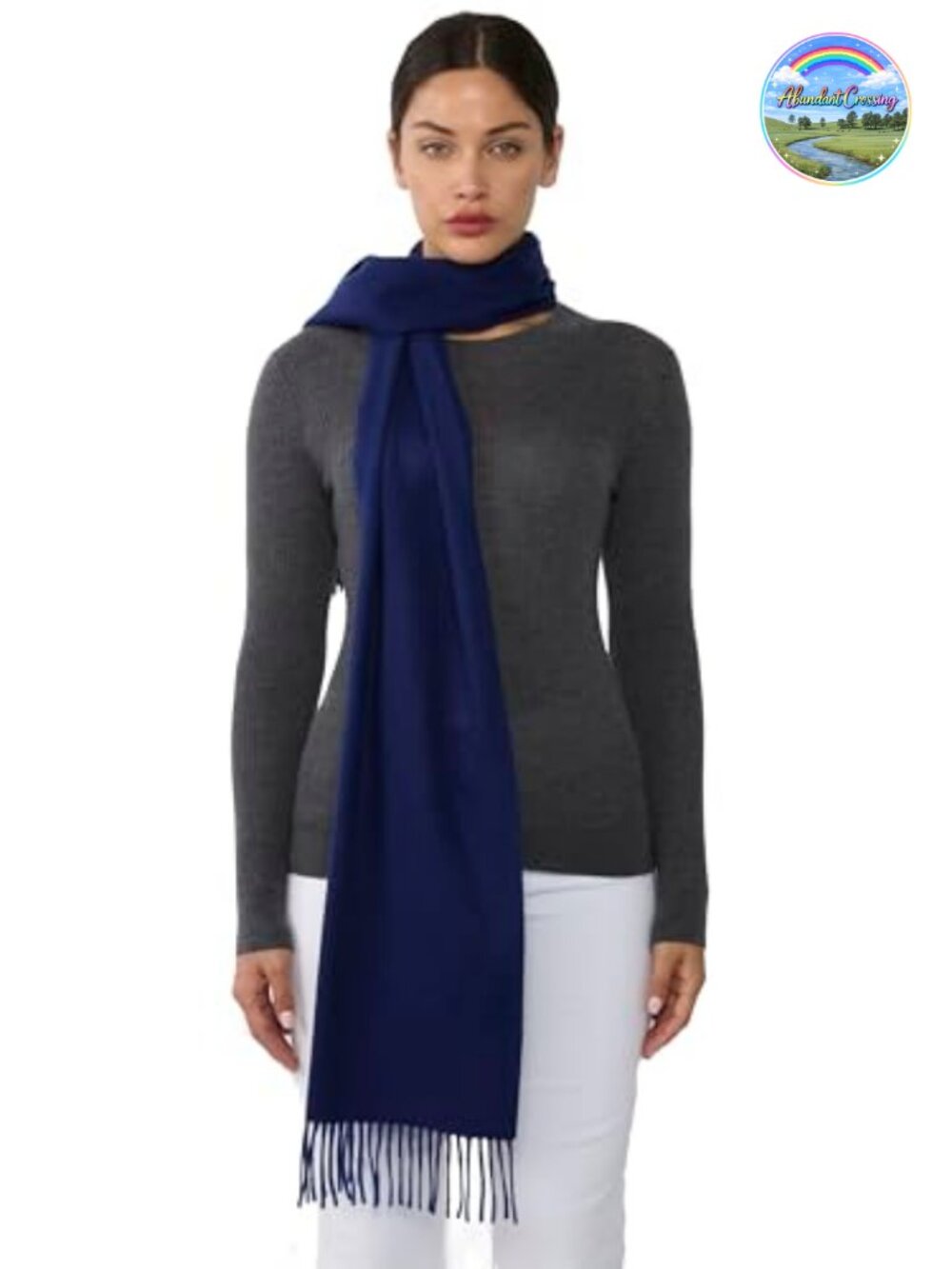 100% Pure Cashmere Scarf - Watermark Finish Lightweight Winter Neck Warmer